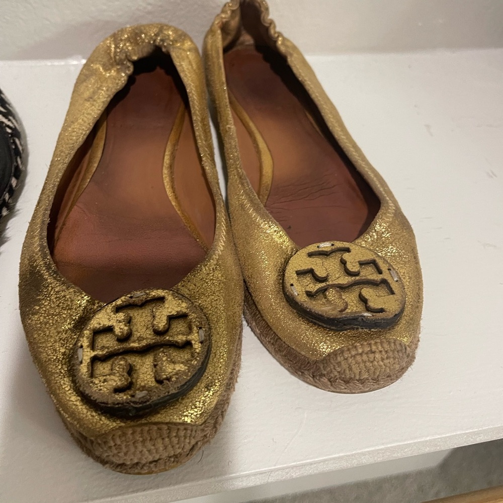 Tory Burch Gold Espadrilles